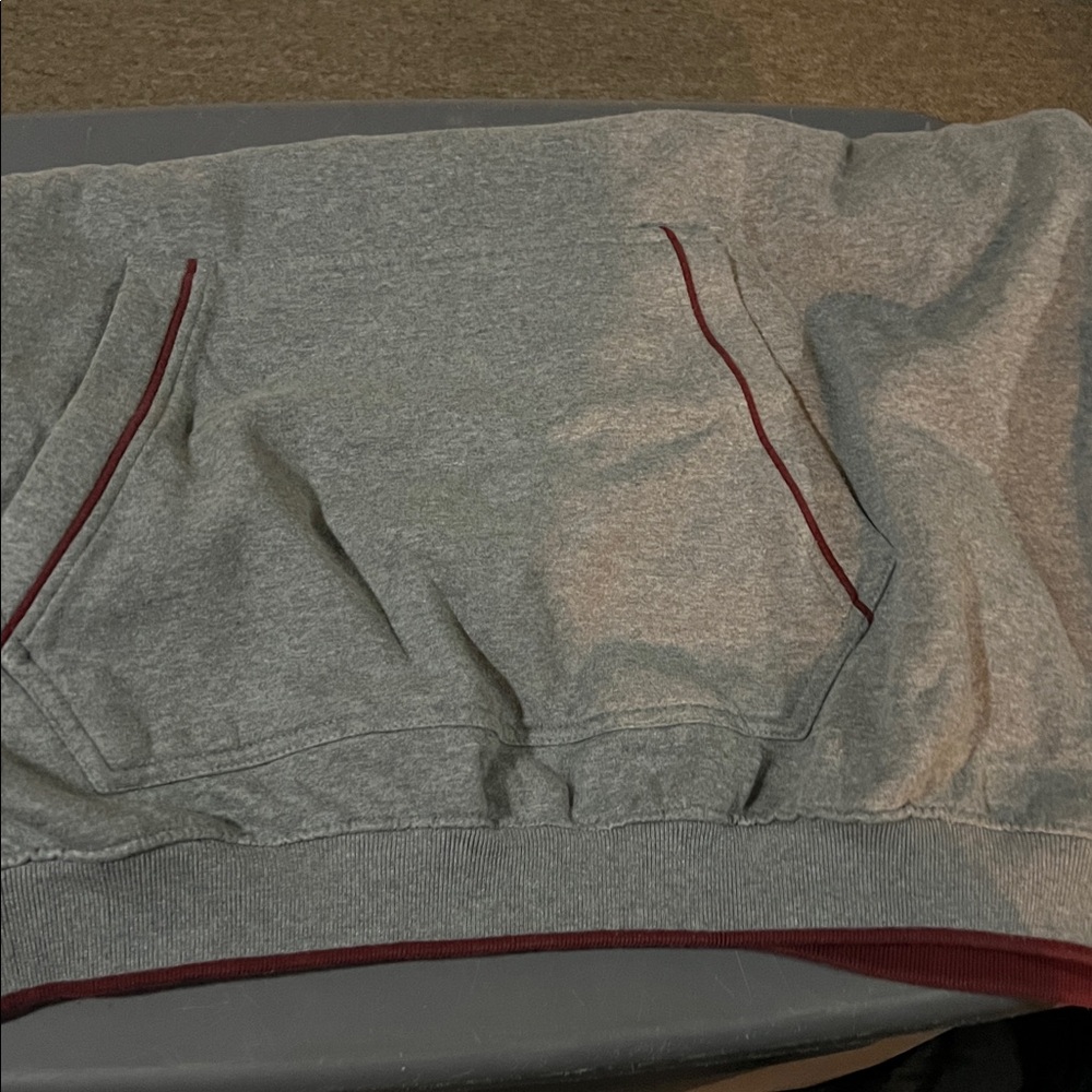Gray FUBU Hoodie with Burgundy Accents sz 6x - Picture 4 of 6